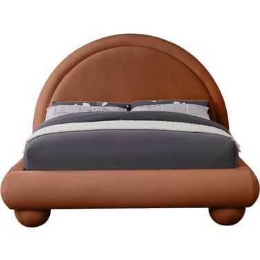 Madrid Velvet King Bed In Cognac Velvet