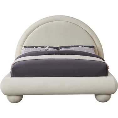 Madrid Velvet King Bed In Cream Velvet