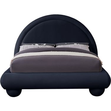 Madrid Velvet King Bed In Navy Velvet