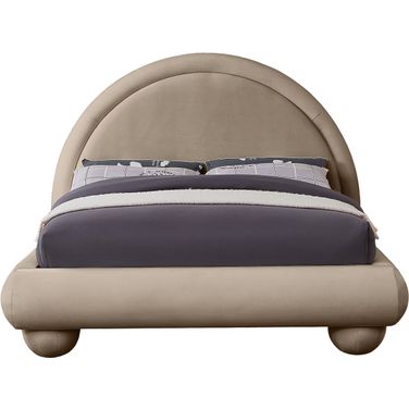 Madrid Velvet King Bed In Taupe