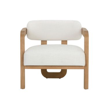 Madrone Lounge Chair In Rustic Oak and Heather Ivory Tweed