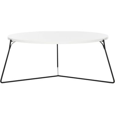 Mae White and Black Retro Mid Century Lacquer Coffee Table
