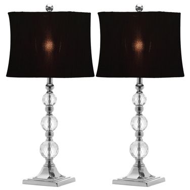 Maeve Black 28 Inch Crystal Ball Lamp Set of 2