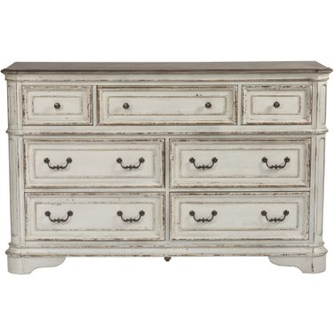 Magnolia Manor Antique White 7 Drawer Dresser