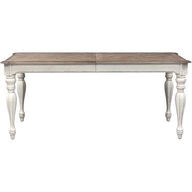 Magnolia Manor Antique White Extendable Rectangular Leg Dining Table
