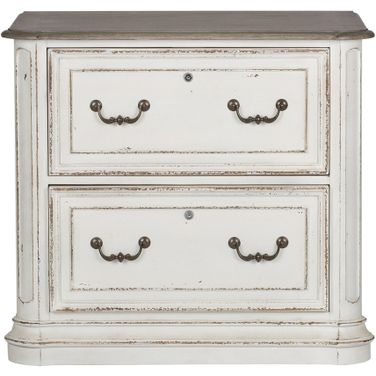 Magnolia Manor Antique White Jr Executive Media Lateral File