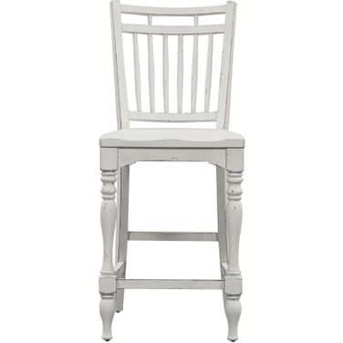 Magnolia Manor Antique White Spindle Back Counter Chair Set of 2