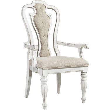Magnolia Manor Antique White Splat Back Arm Chair Set of 2