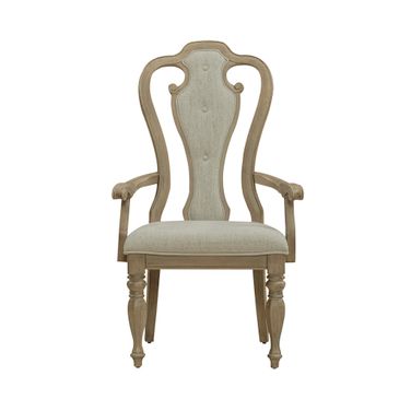 Magnolia Manor Splat Back Arm Chair Set of 2 In Weathered Bisque