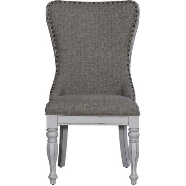 Magnolia Manor Upholstered Wing Back Side Chair Set Of 2 In White