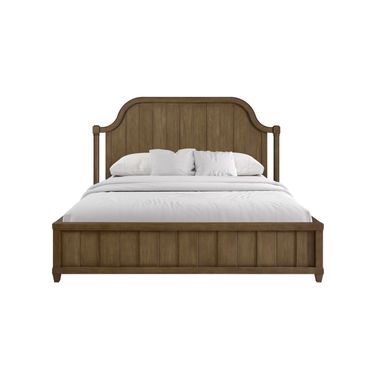 Magnolia Queen Planked Panel Bed In Almond