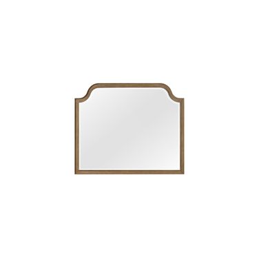 Magnolia Shaped Landscape Mirror In Almond