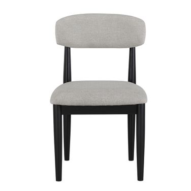 Magnolia Upholstered Side Chair Set of 2 In Gray and Black