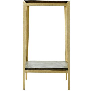 Magnus Side Table In Cast Glass and Light Forged Gold