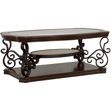 Laney Coffee Table Deep Merlot and Clear