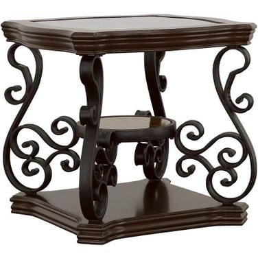Laney End Table Deep Merlot and Clear