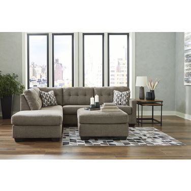 Mahoney 2-Piece Sleeper Sectional and Ottoman In Chocolate