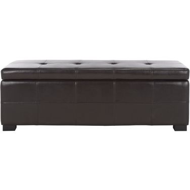 Maiden Brown and Black 47 x 18 Inch Tufted Storage Bench