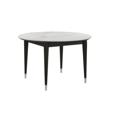 Maidstone Round Dining Table In Black and White