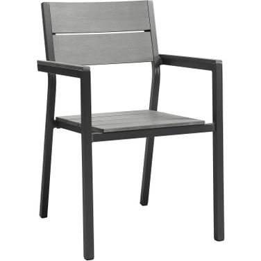 Maine Brown and Gray Dining Outdoor Patio Arm Chair