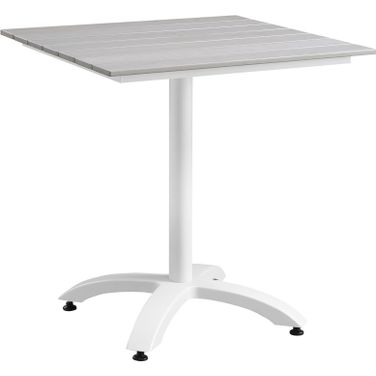 Maine White Light Gray 28 Inch Outdoor Patio Dining Table