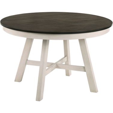 Maisie White And Brown Round Dining Table