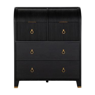 Maison Chest In Brushed Black and Stained Gold