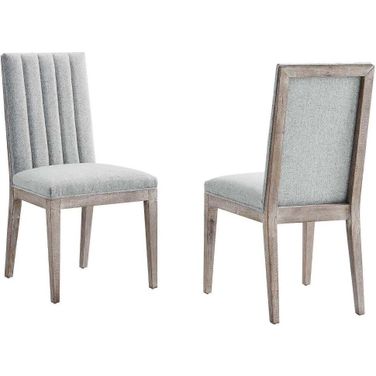 Maisonette Light Gray French Vintage Tufted Fabric Dining Side Chairs Set Of 2