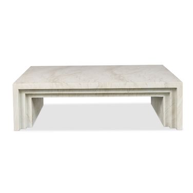 Aries Coffee Table Faux Marble In Cream