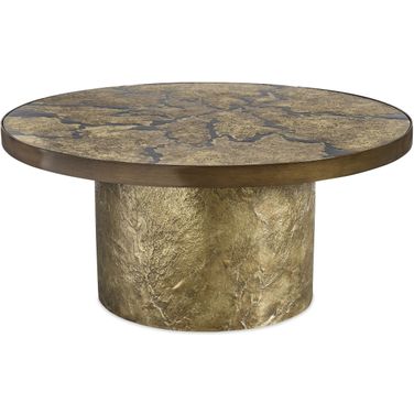 Flow Round Base Cocktail Table In Brass