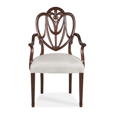 Maitland Smith Heart Arm Chair In Pearl