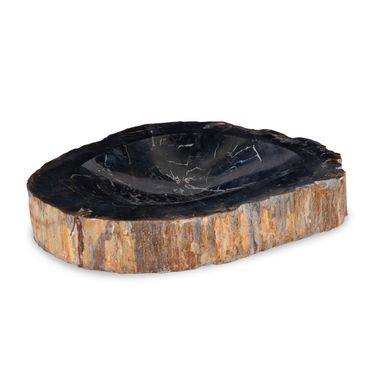 Maitland Smith Large Petrified Bowl In Brown
