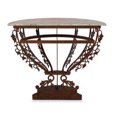 Venetian Demilune Console In Brown