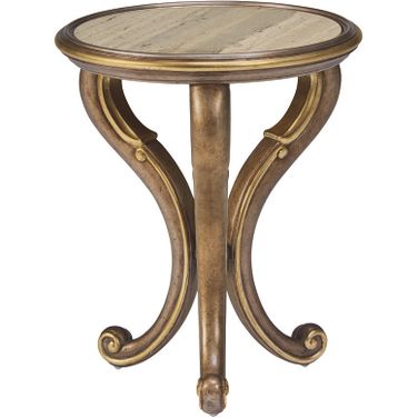 Majorca Chairside Table In Pompeii and Silver