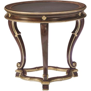 Majorca End Table In Briar and Gold