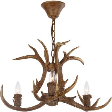 Makani Brown 21.5 Inch Dia Antler Chandelier