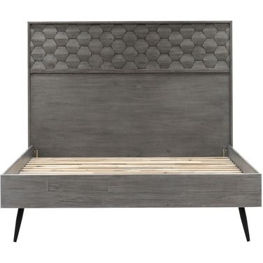 Makena Queen Platform Bed Frame In Gray Acacia Wood
