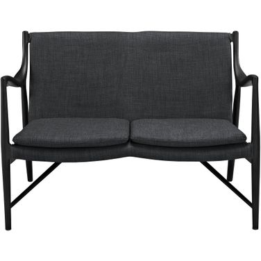 Makeshift Upholstered Fabric Loveseat In Black Gray