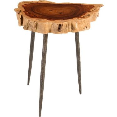 Makha Burled Wood SideTable