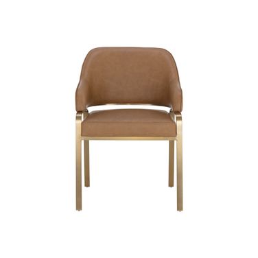 Malachi Dining Armchair In Milliken Cognac