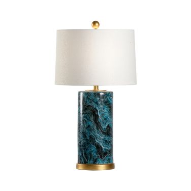 Malachite Cylinder Lamp In Green
