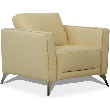 Malaga Cream Leather Accent Chair