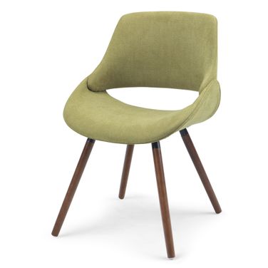 Malden Woven Fabric Bentwood Dining Chair In Acid Green