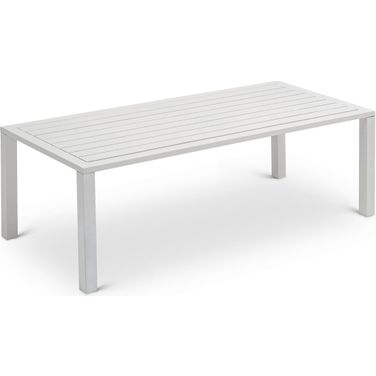 Maldives Outdoor Patio Coffee Table In White Aluminum