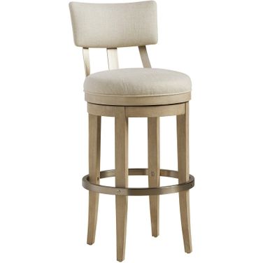 Malibu Cliffside Swivel Upholstered Bar Stool In Ivory
