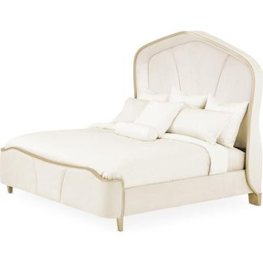 Malibu Crest Eastern King Curved Panel Bed In Chardonnay