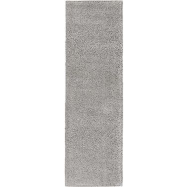 Malibu Shag Silver Grey 2'2" x 9'10" Runner Area Rug