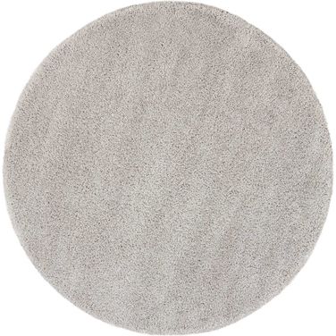 Malibu Shag Silver Grey 7'10" x 7'10" Round Area Rug