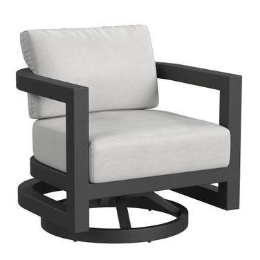 Malibu Swivel Chair in Cast Silver