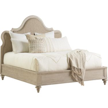 Malibu Zuma Queen Upholstered Panel Bed In Dune